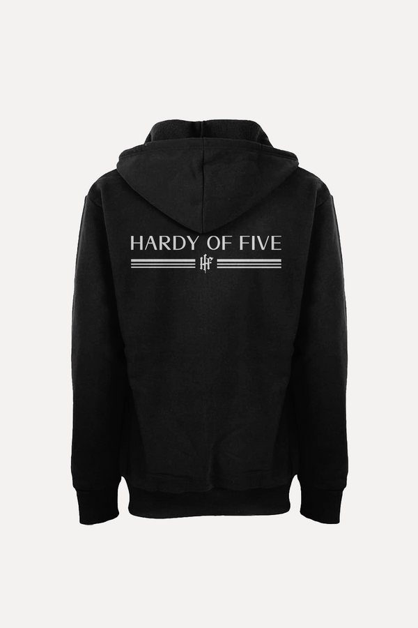 Hardy Of Five Black And White Classic Logo Hoodie