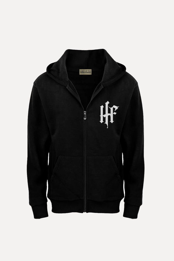 Hardy Of Five Black And White Classic Logo Hoodie