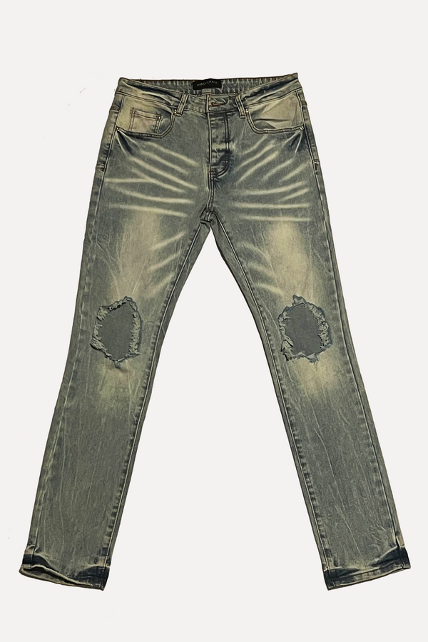 Hardy of Five Men's Stonewashed Destroyed Denim Jeans