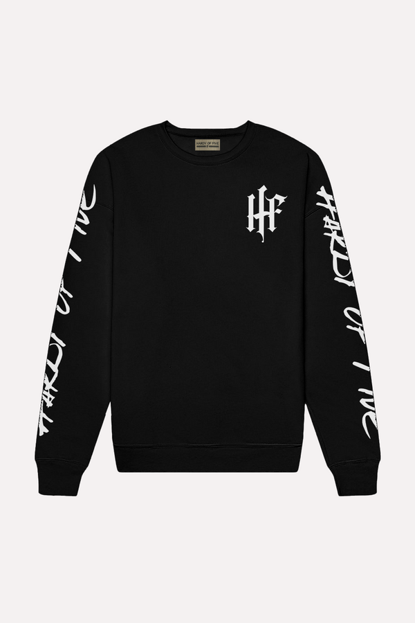 Hardy of Five Black Stacked Letter Sweatshirt