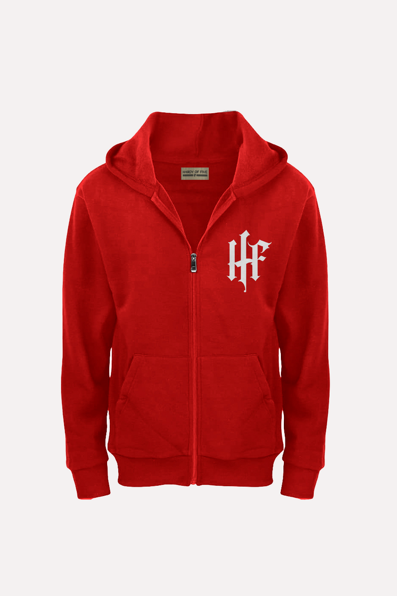 Hardy Of Five Red And White Classic Logo Hoodie