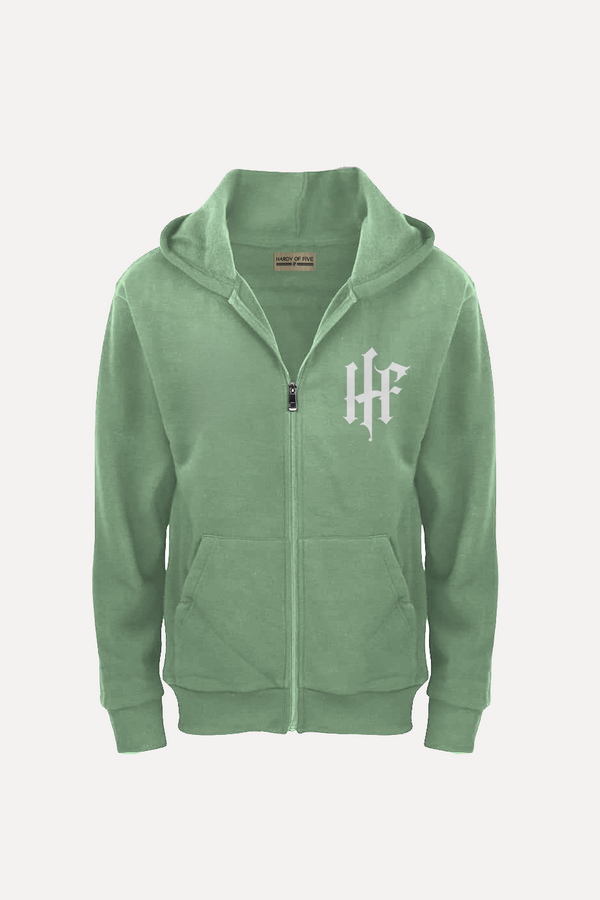 Hardy Of Five Teal And White Classic Logo Hoodie